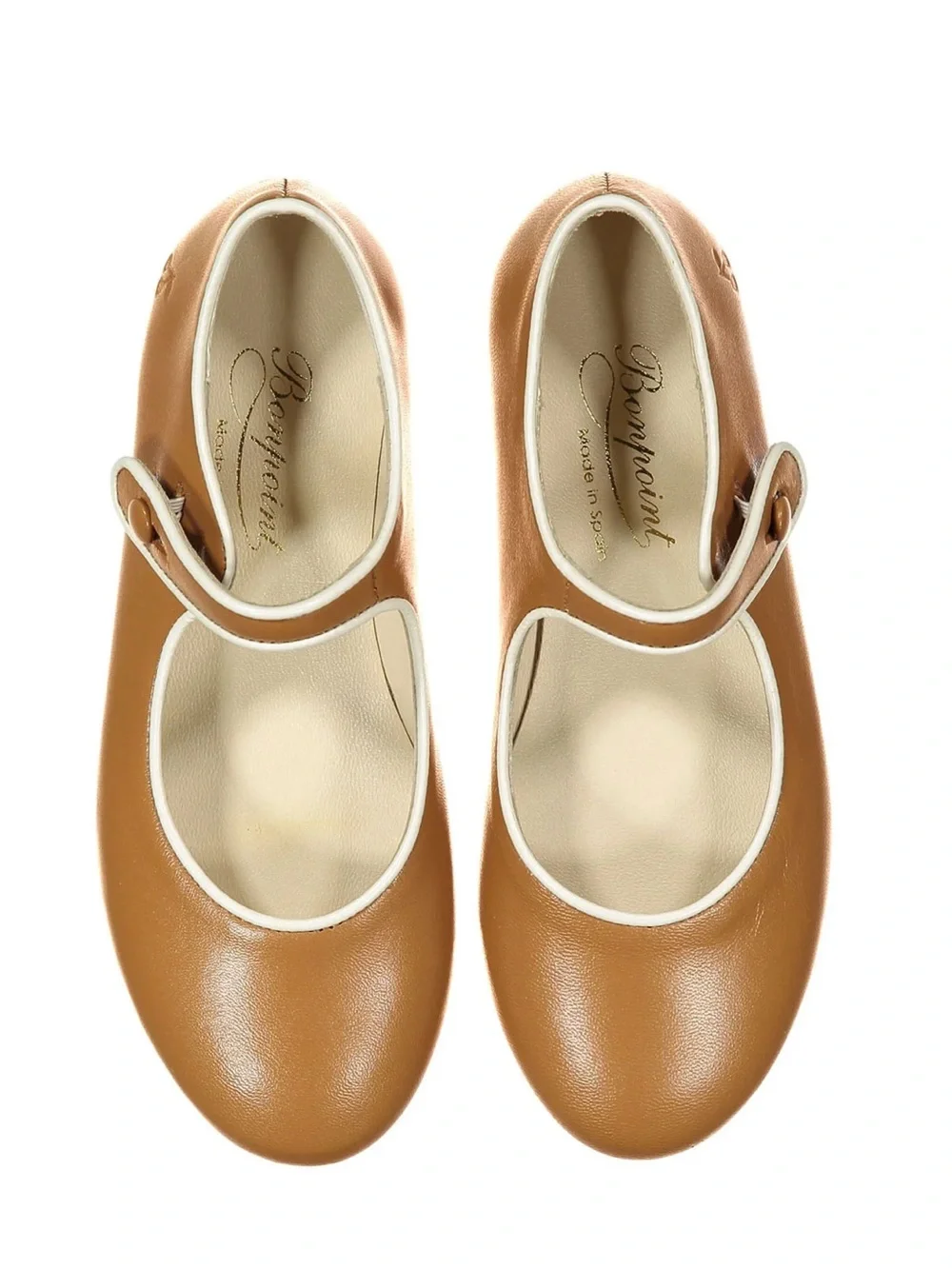 Bonpoint Ella Mary Jane Genuine Leather Camel Size 8 US, 26 EU New without Box